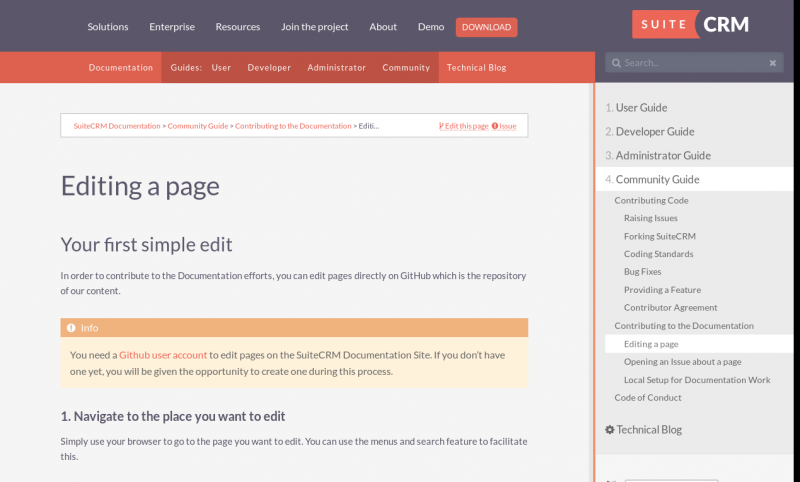 New SuiteCRM online documentation - SuiteCRM
