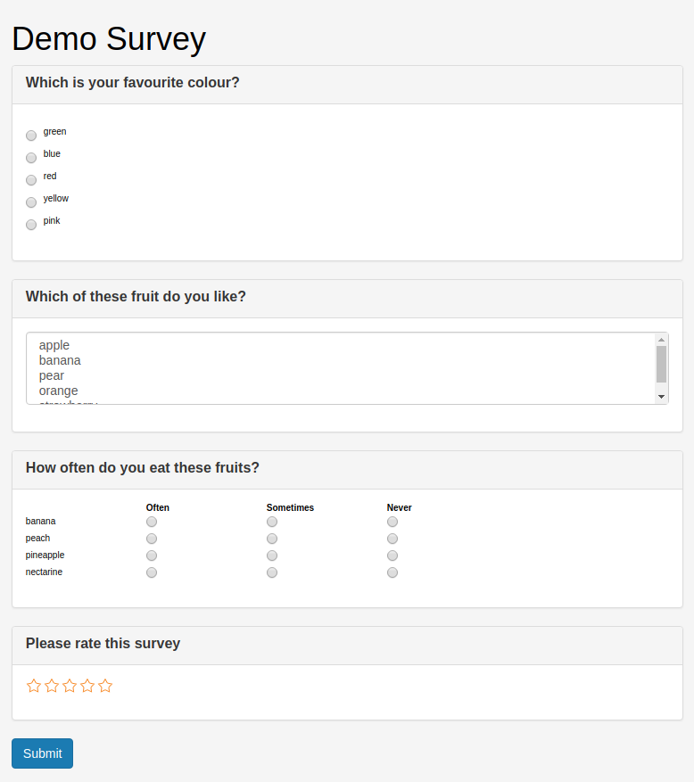 SUITECRM. Secret Survey Demo.