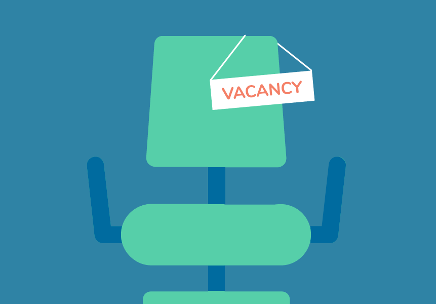 empty chair with vacancy sign on it