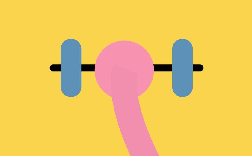 img_service_intro Cartoon image of hand holding dumbbell in the air